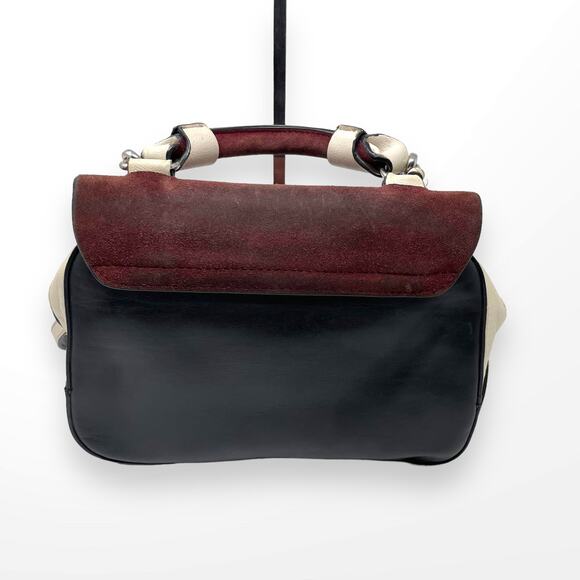 ZARA Red Black White Leather Colorblock Crossbody Handbag - Picture 3 of 14